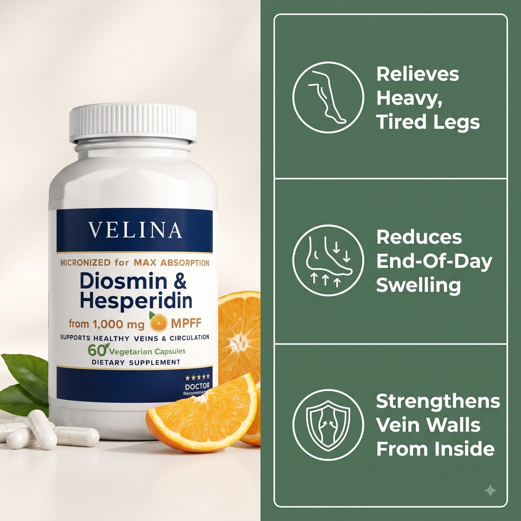 Micronized Diosmin & Hesperidin — For Legs That Feel Lighter